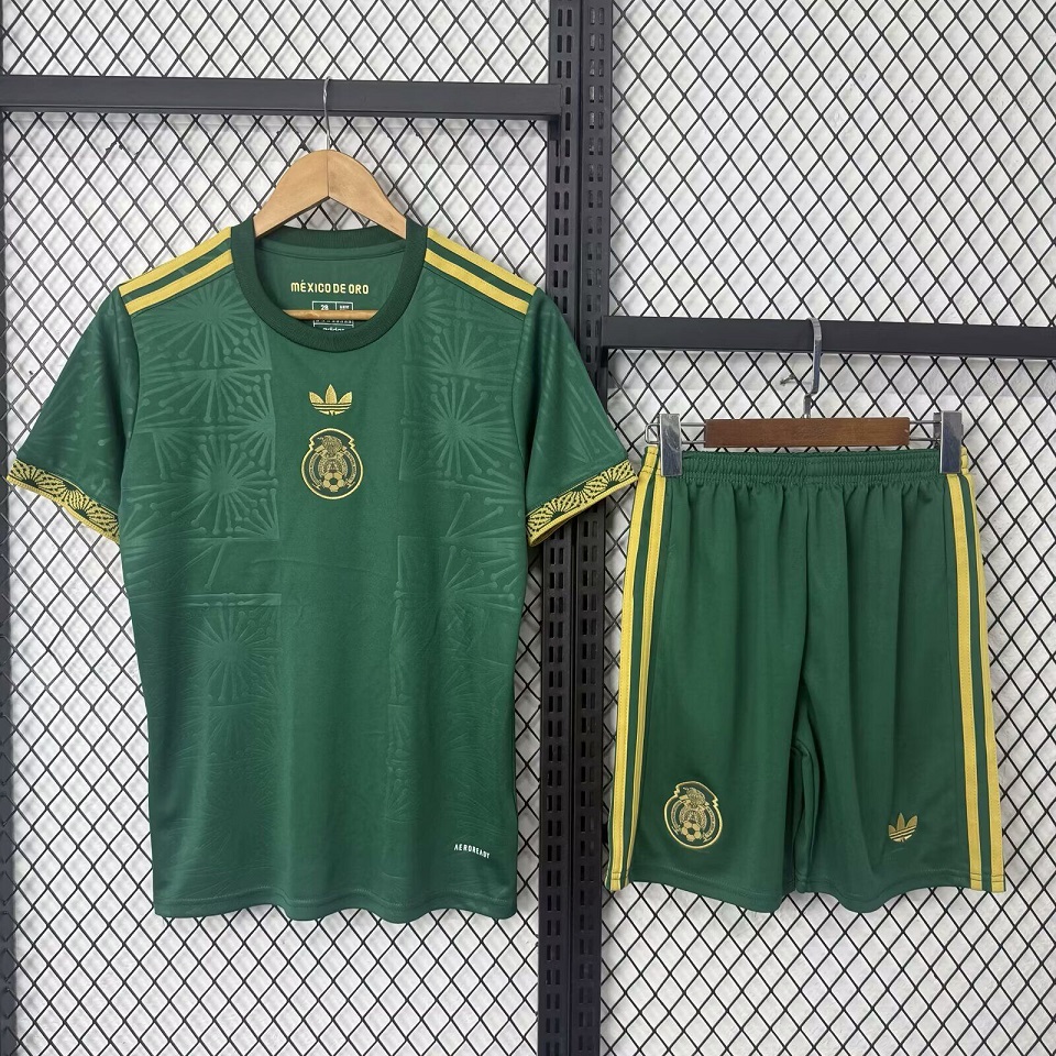 Kids-Mexico 25/26 Special Green Soccer Jersey